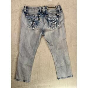 SOLD Rock Revival Women’s Nancy Crop Jeans Size 32 Light Wash Y2K DistressedSOLD